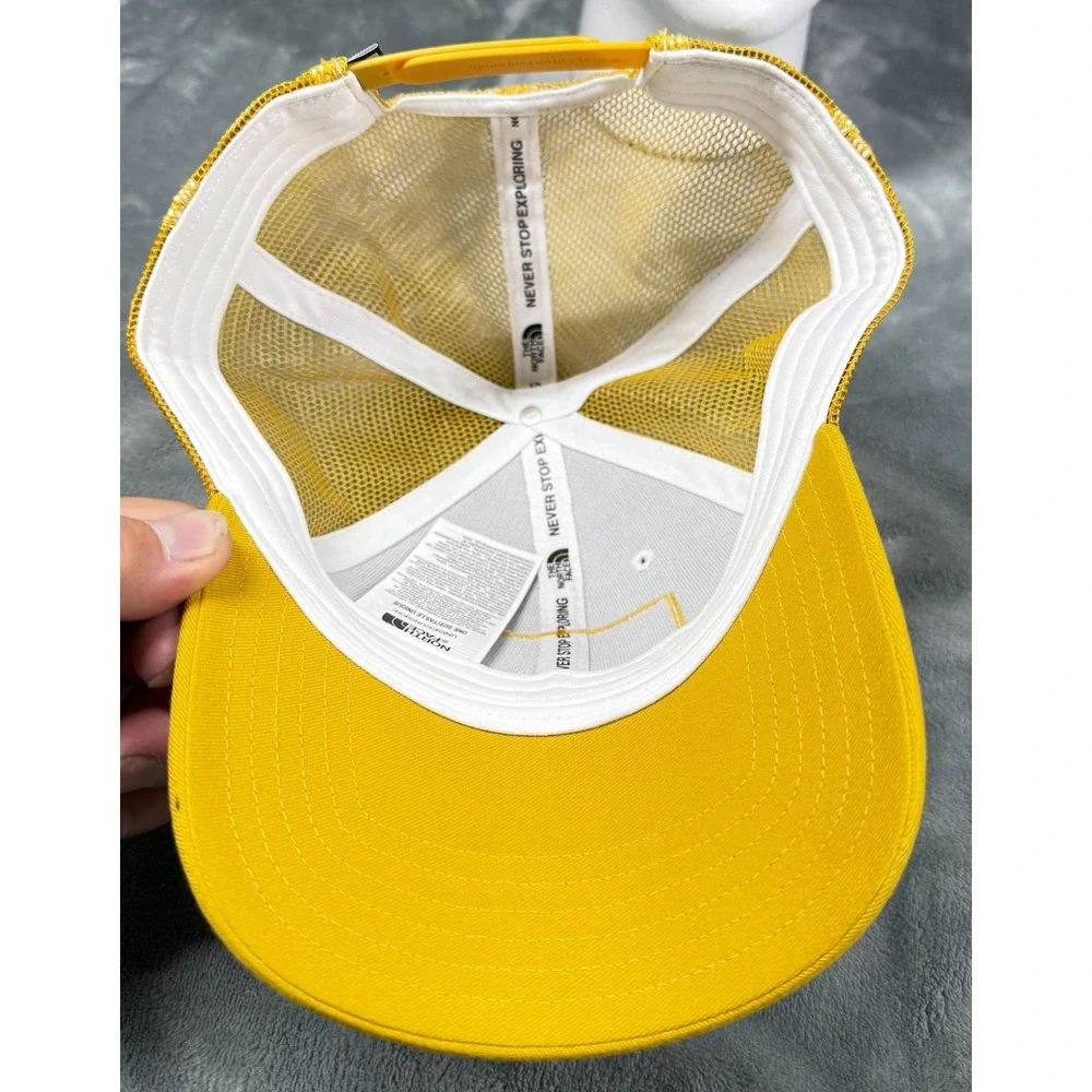 The North Face Mudder Trucker Hat Snapback White Yellow Fine Alpine Equipment